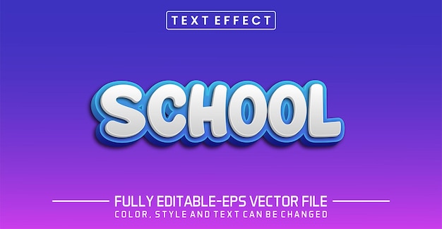 Schoolteksteffect Bewerkbare 3D-tekststijl