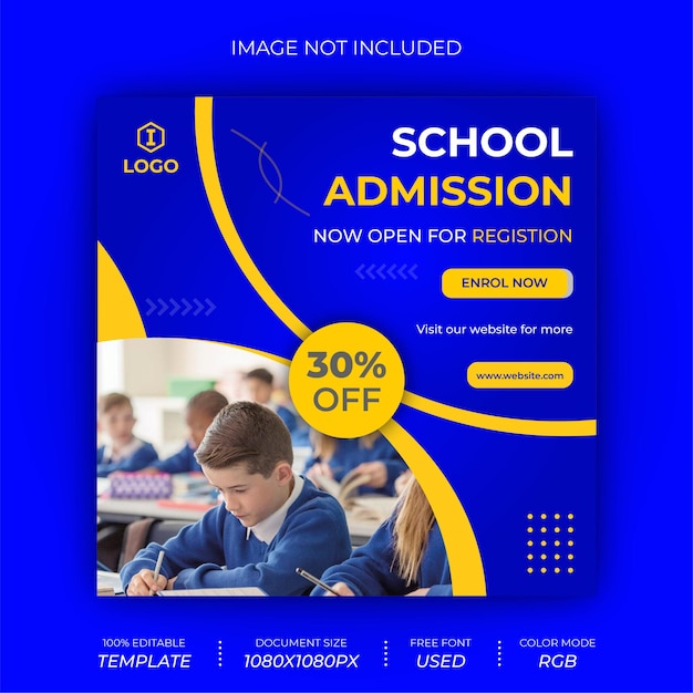 Schooltoelating Social Media Banner Post Design