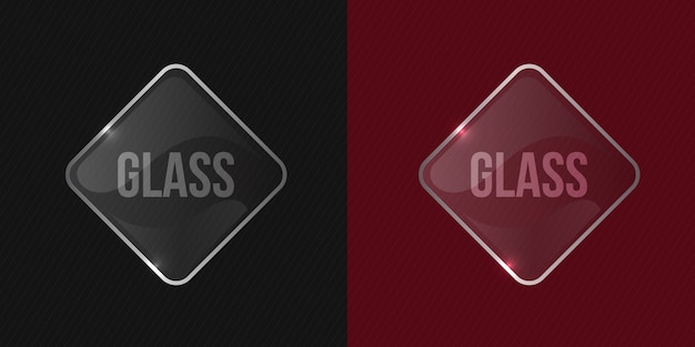 Vector schoon en glanzend transparant vector glas vierkant glanzend frame mockup