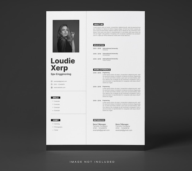 Vector schoon en modern cv of curriculum vitae-sjabloon