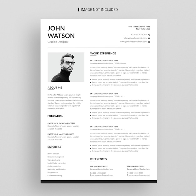 Schoon en modern cv-template voor cv