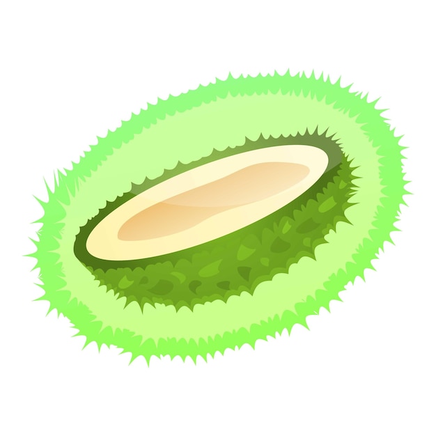 Schoon gesneden durian logo Cartoon van schoon gesneden durian vector logo voor webdesign geïsoleerd op een witte achtergrond