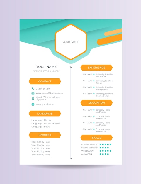 Schoon modern cv of cv-sjabloon