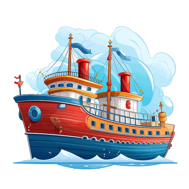 Vector schoon schip vector clipart witte achtergrond