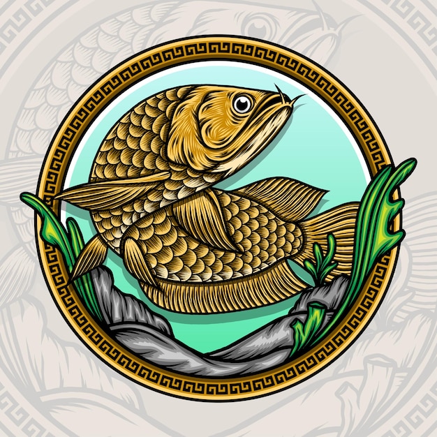 Schoonheid arowana vis vector