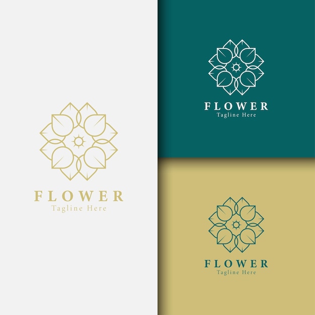 Schoonheid bloem, spa logo sjabloon wellness-ontwerp voor gezondheid wellness-bedrijfsvector