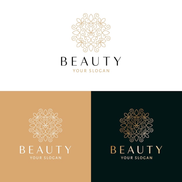 Schoonheid en cosmetica logo ontwerp Abstract floral vector logo embleem Iris bloemen logo sjabloon