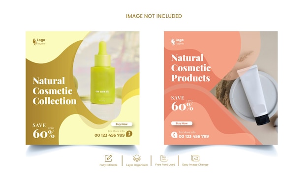 Schoonheid en natuurlijke cosmetica social media post