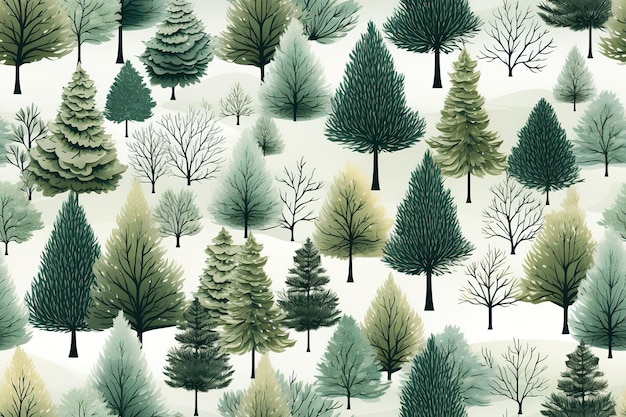 Schoonheid en schattig kerstmis naadloos patroon van firtree voor textiel papier wrap scrapbook vector