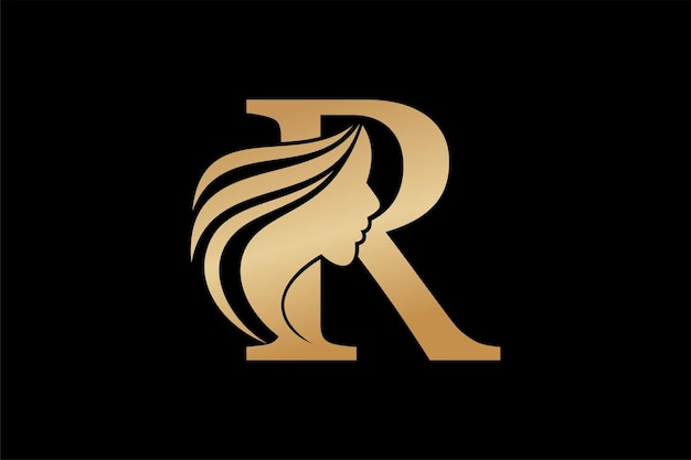 schoonheid gezicht element ontwerp met combinatie letter r ontwerp