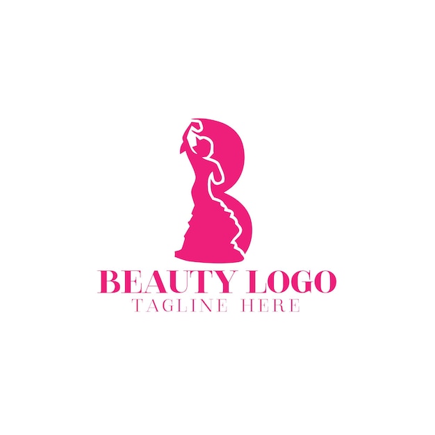 Schoonheid haar logo premium vector ontwerp