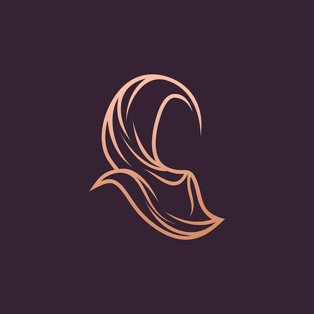 Schoonheid hijab logo ontwerpen vector moslim mode logo sjabloon