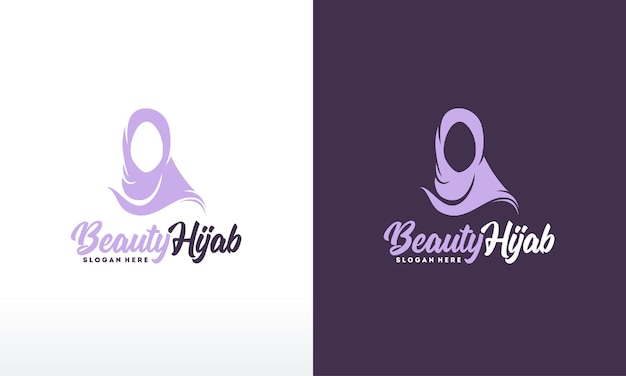 Schoonheid Hijab logo ontwerpt vector, Muslimah Fashion logo sjabloon