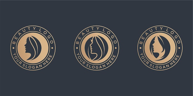 Schoonheid logo ontwerp vintage collectie