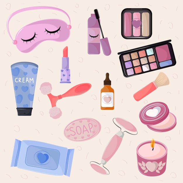 Schoonheid make-up Koreaanse icon set