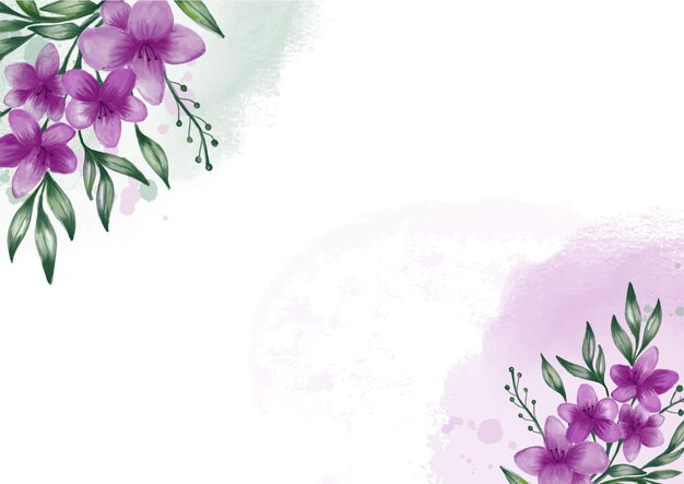 Vector schoonheid paarse bloem aquarel achtergrond vector