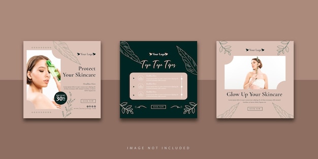 schoonheid sociale media instagram post banner ontwerpsjabloon