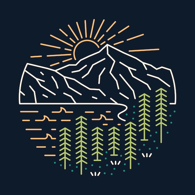 Schoonheid uitzicht op natuur grafische illustratie vector kunst tshirt ontwerp