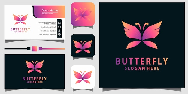 schoonheid vlinder 3d logo ontwerp