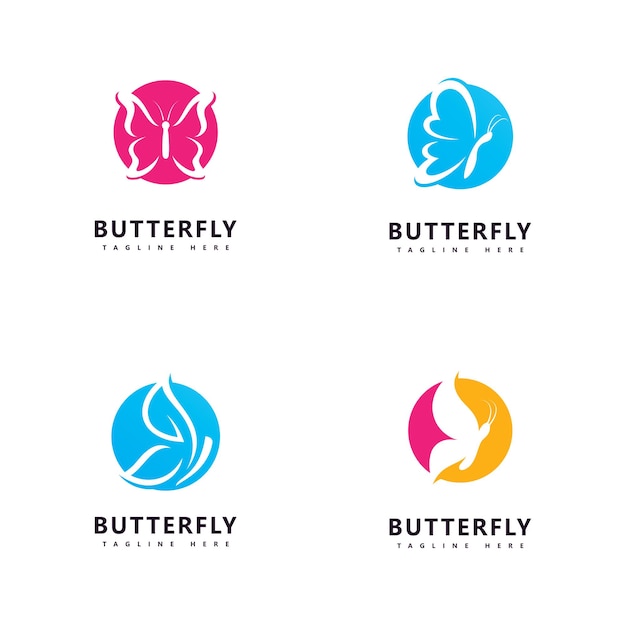 Schoonheid vlinder logo symbool vector sjabloon