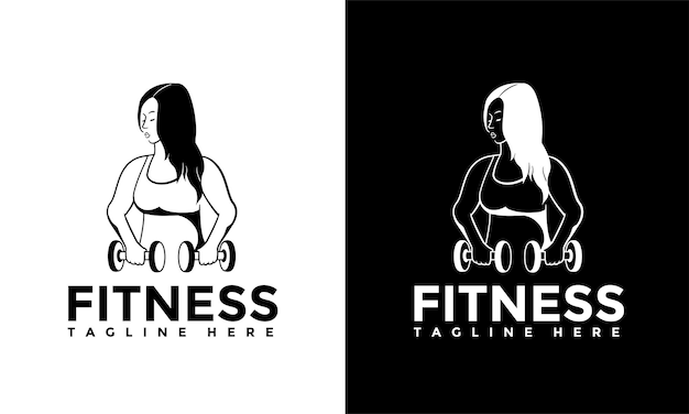 Schoonheid vrouw fitness logo sjabloon