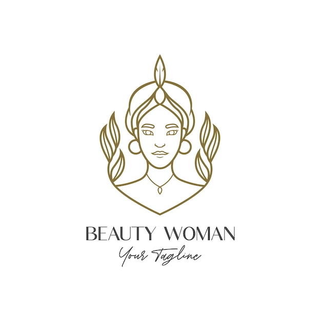 Schoonheid vrouw gezicht logo ontwerp