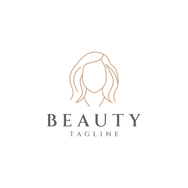 Schoonheid vrouw logo ontwerp vectorillustratie