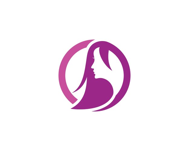 Schoonheid Vrouwen gezicht silhouet karakter Logo sjabloon