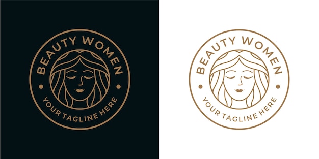 Schoonheid vrouwen vintage logo-ontwerp, kan gebruiken voor spa, mode, cosmetica, spa-logo