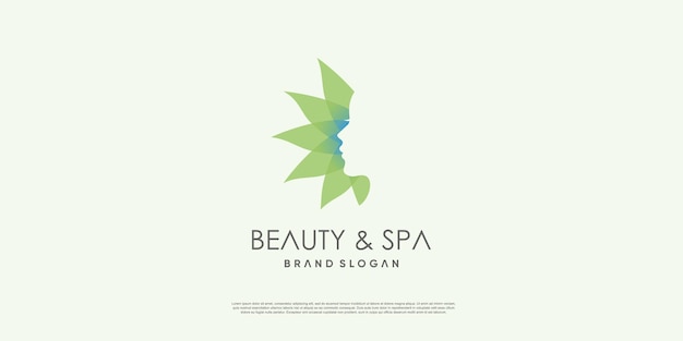 Schoonheids- en spa-logo voor vrouwen met uniek concept premium vector