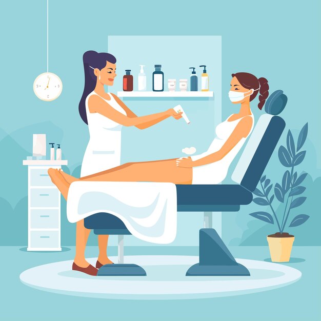 Schoonheidssalon_flat_color_vector_illustration