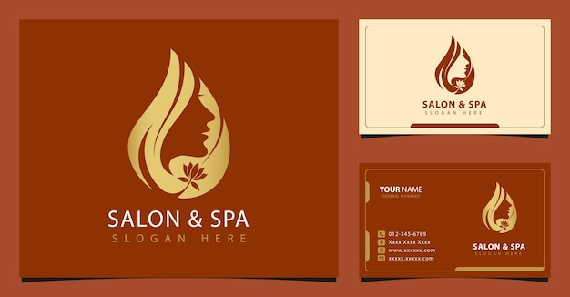 Schoonheidssalon voor schoonheidssalon en spa-logo-ontwerpinspiratie met gouden verloopstijl