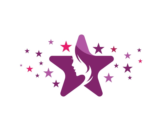 Vector schoonheidsvrouwen met ster logo template