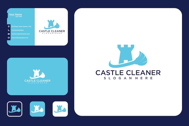 schoonmaak kasteel logo ontwerp en visitekaartje