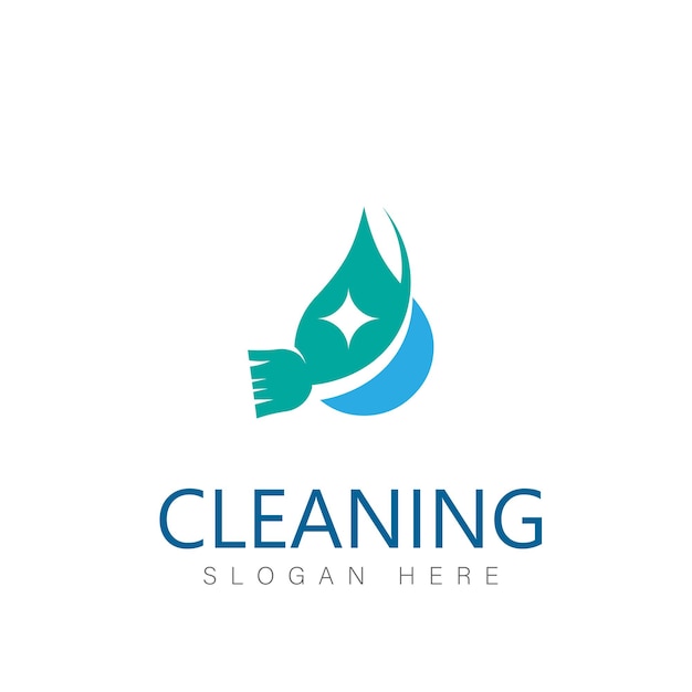 Schoonmaak schone service logo pictogram vector
