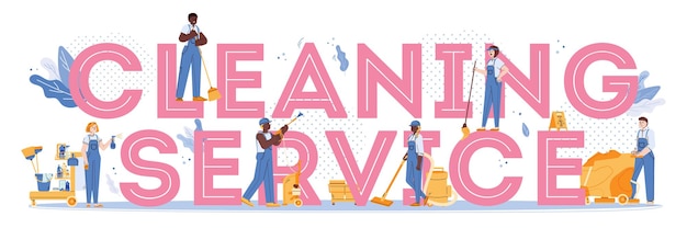 Vector schoonmaak serviceconcept met een vector platte geïsoleerde illustratie