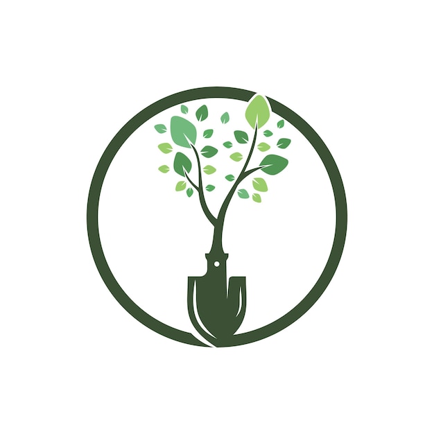 Schop boom vector logo ontwerp Groene tuin milieu logo ontwerpsjabloon