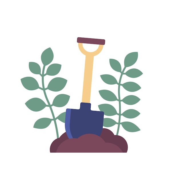 Schop in de grond, vectorpictogram