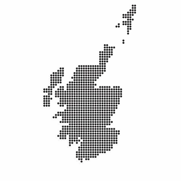 Schotland landkaart gemaakt van abstract halftoonpuntpatroon