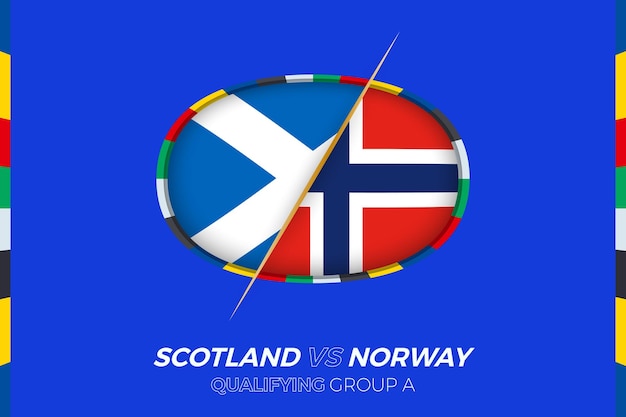 Schotland vs Noorwegen icoon voor kwalificatiegroep A voor Europees voetbaltoernooi