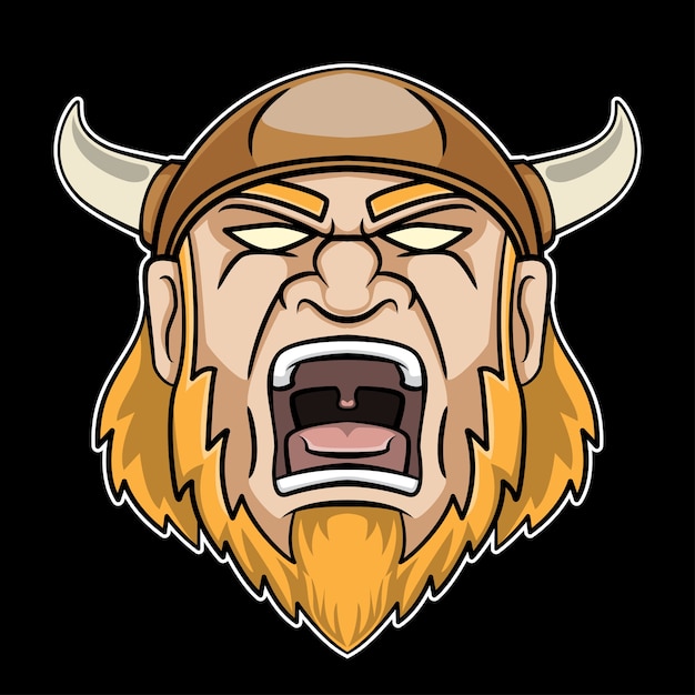 Vector schreeuwen viking hoofd logo