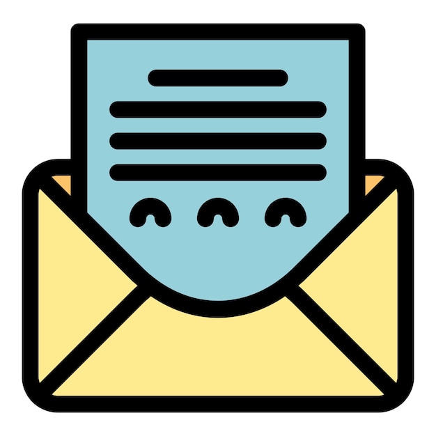 Schrijf enveloppicon Outline schrijf envelopp vector icon kleur plat geïsoleerd