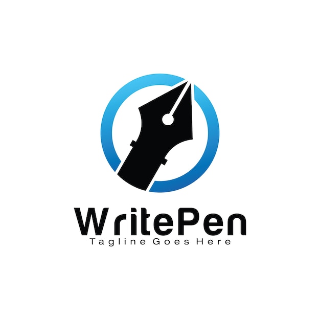 Schrijf pen logo ontwerpsjabloon