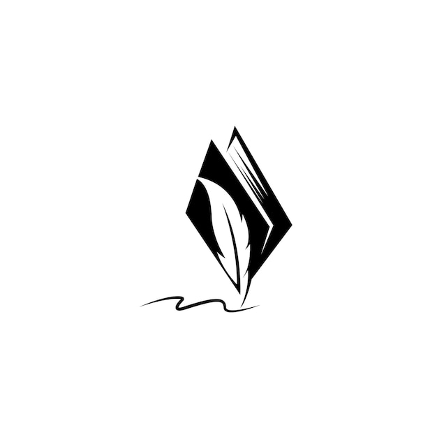 Schrijfboek met verenpen-logo