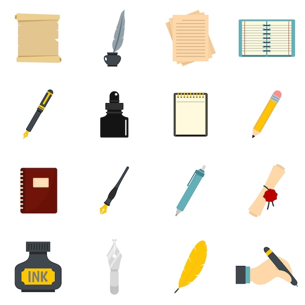 Schrijven icons set