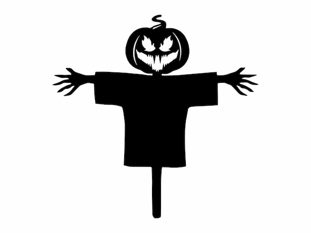 Schrikwekkende Halloween vogelverschrikker silhouet illustratie