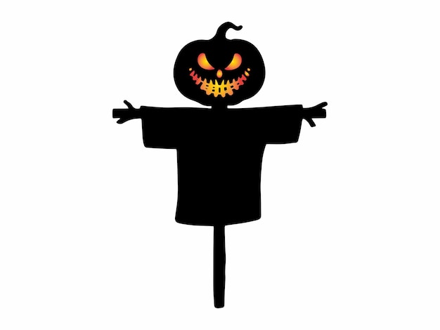 Schrikwekkende Halloween vogelverschrikker silhouet illustratie