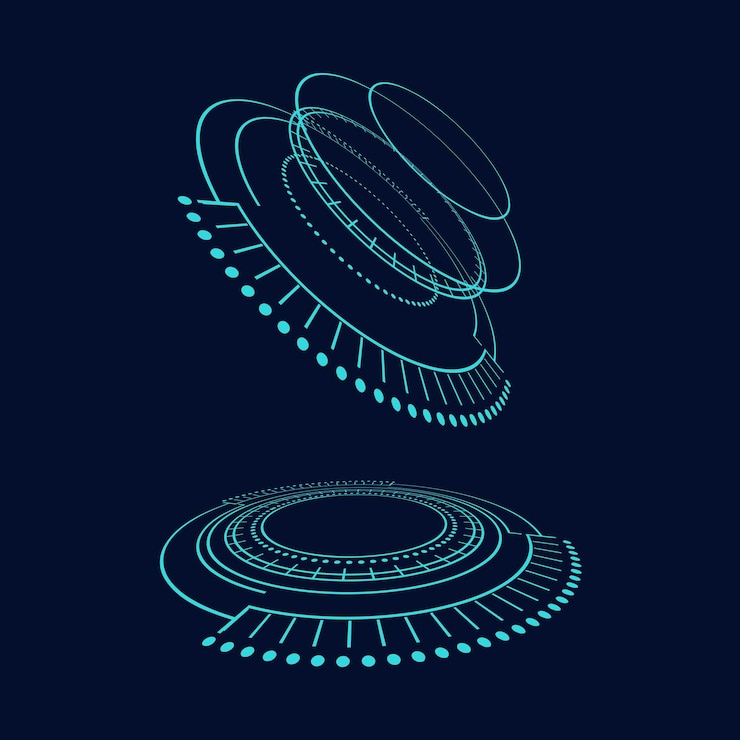 Vector sci fi circle frame modern user interface element technology futuristic