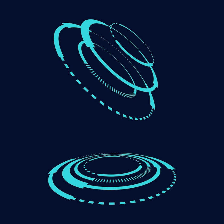 Vector sci fi circle frame modern user interface element technology futuristic