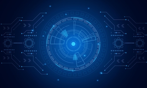 Interfaccia utente futuristica sci fi, hud, priorità bassa astratta di tecnologia